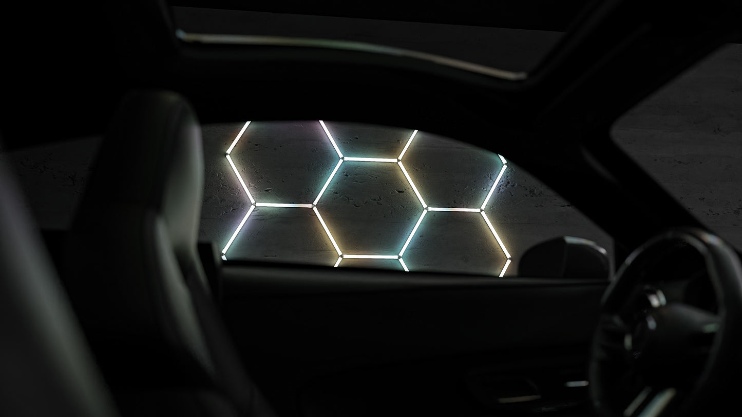 Hexagon RGB-Deckenbeleuchtung 5er Set by Performance Floor