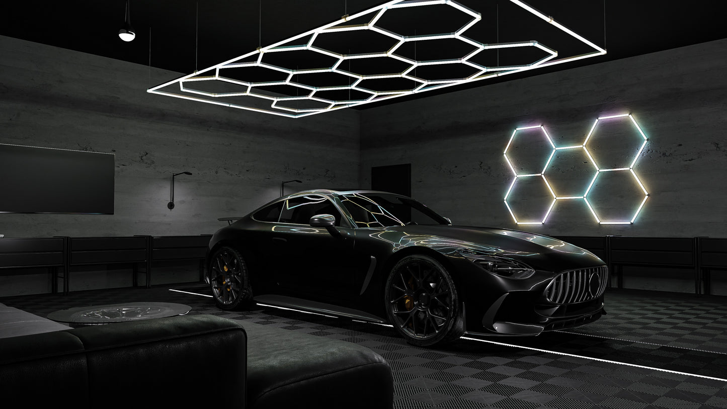 Hexagon RGB-Deckenbeleuchtung 5er Set by Performance Floor