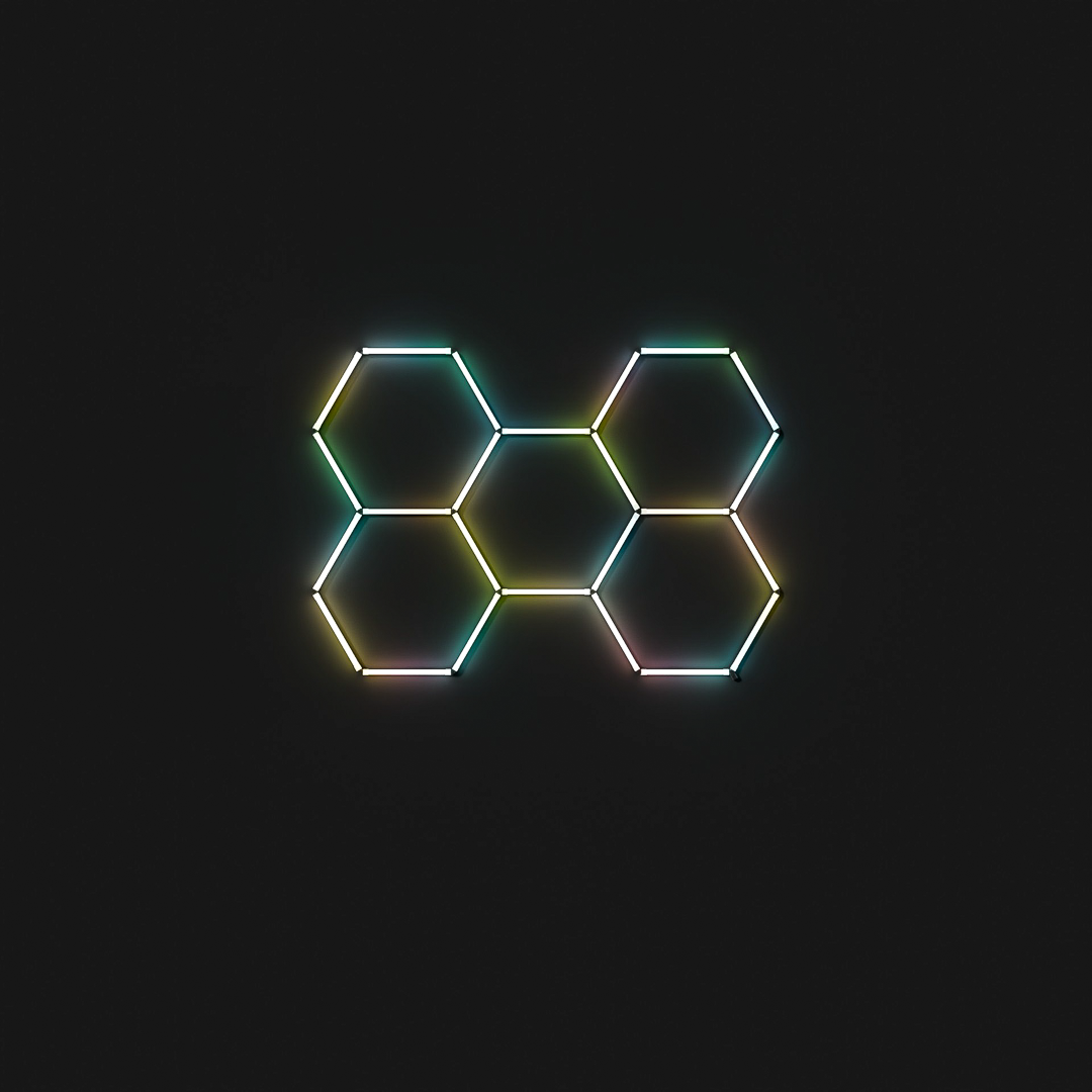Hexagon RGB-Deckenbeleuchtung 5er Set by Performance Floor
