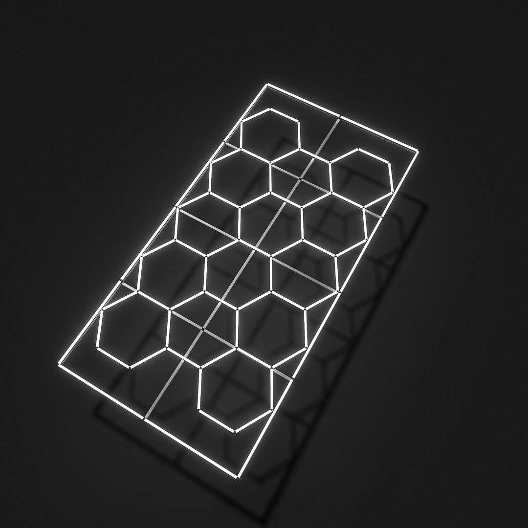 Hexagon LED-Deckenbeleuchtung inkl. Aluminiumrahmen by Performance Floor