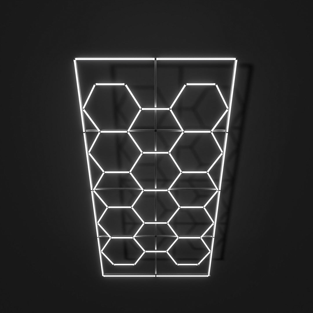 Hexagon LED-Deckenbeleuchtung inkl. Aluminiumrahmen by Performance Floor