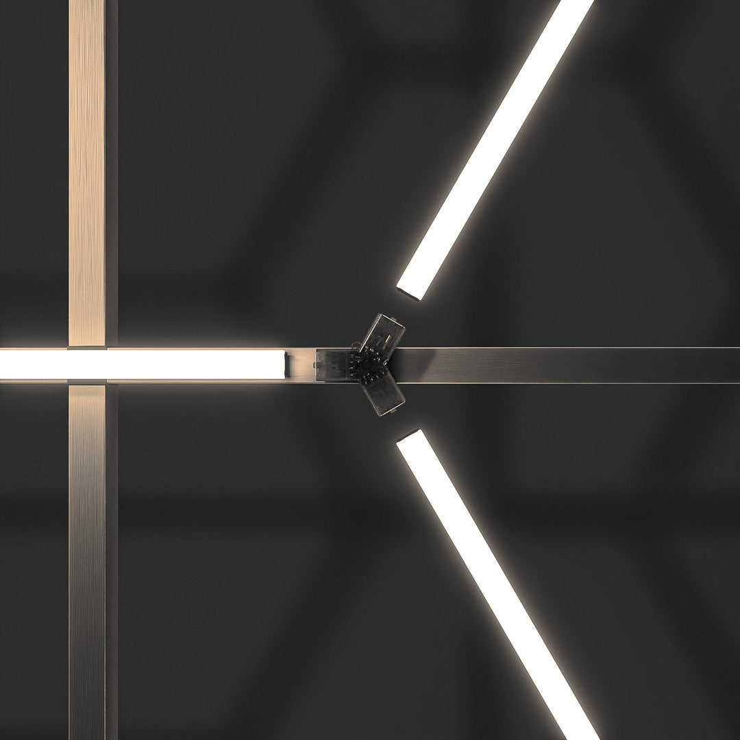 Hexagon LED-Deckenbeleuchtung Warmweiß inkl. Aluminiumrahmen by Performance Floor