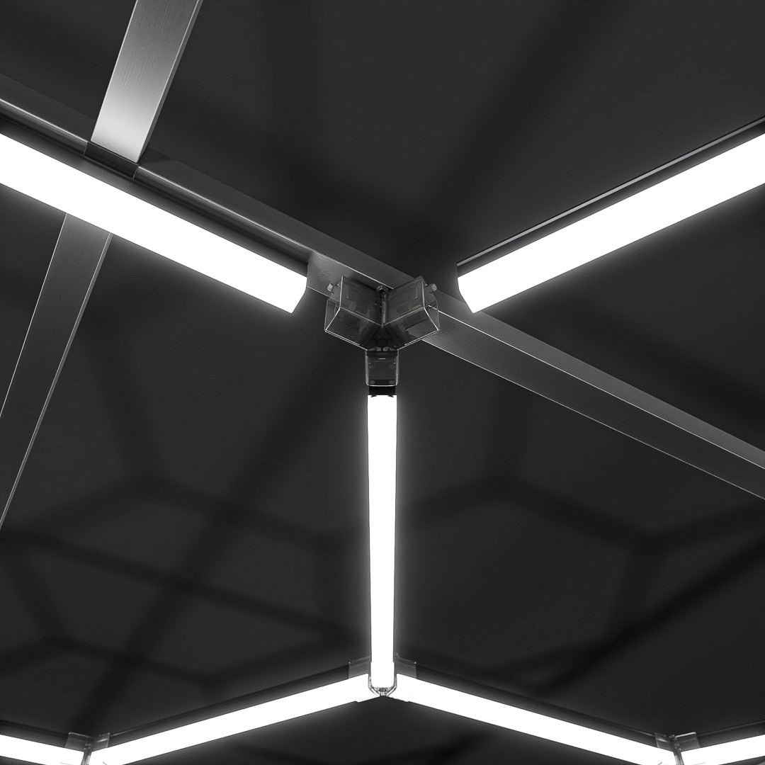 Hexagon LED-Deckenbeleuchtung inkl. Aluminiumrahmen by Performance Floor