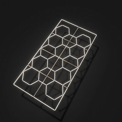 Hexagon LED-Deckenbeleuchtung Warmweiß inkl. Aluminiumrahmen by Performance Floor