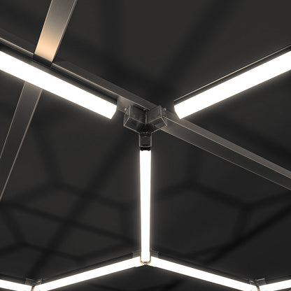 Hexagon LED-Deckenbeleuchtung Warmweiß inkl. Aluminiumrahmen by Performance Floor
