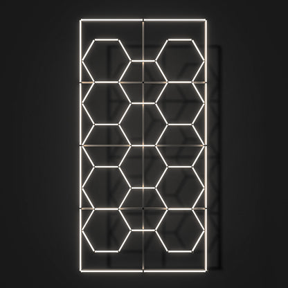 Hexagon LED-Deckenbeleuchtung Warmweiß inkl. Aluminiumrahmen by Performance Floor